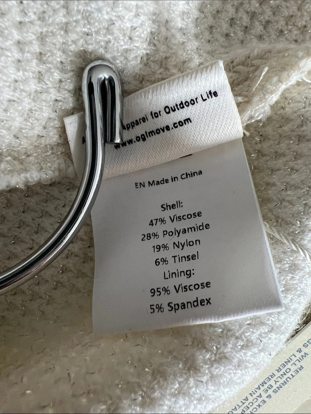 NWT OGL Shimmering Tinsel Knit Turtleneck Brami Top - Light Ivory Size M